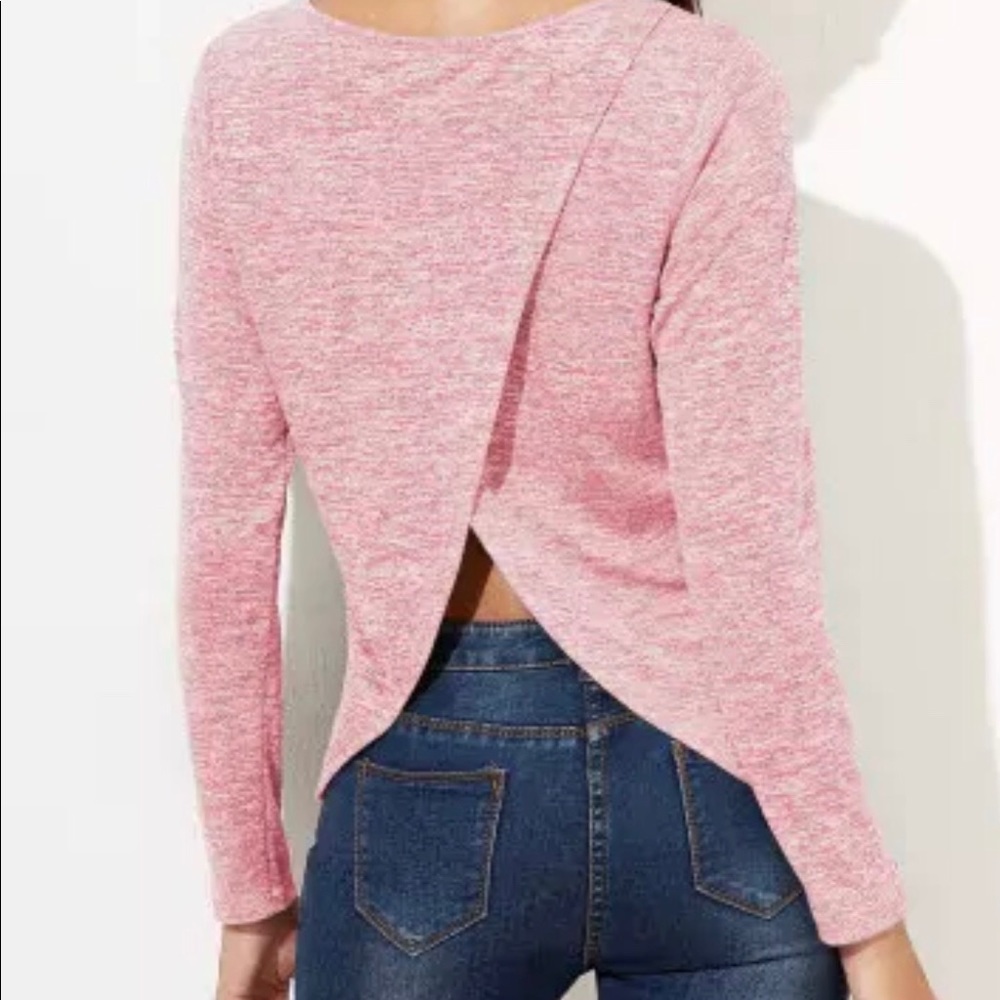 Pink open back sweater!